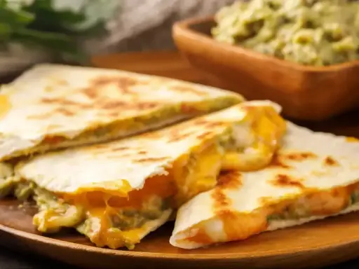 Szybka kolacja z niczego: pyszne quesadillas z roztopionym serem i guacamole. Idealne na szybki posiłek.