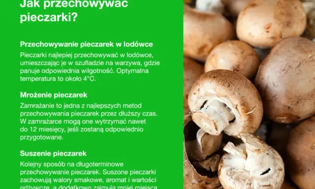 Jak przechowywać pieczarki? W lodówce, przez mrożenie lub suszenie. Świeże pieczarki w szufladzie na warzywa.